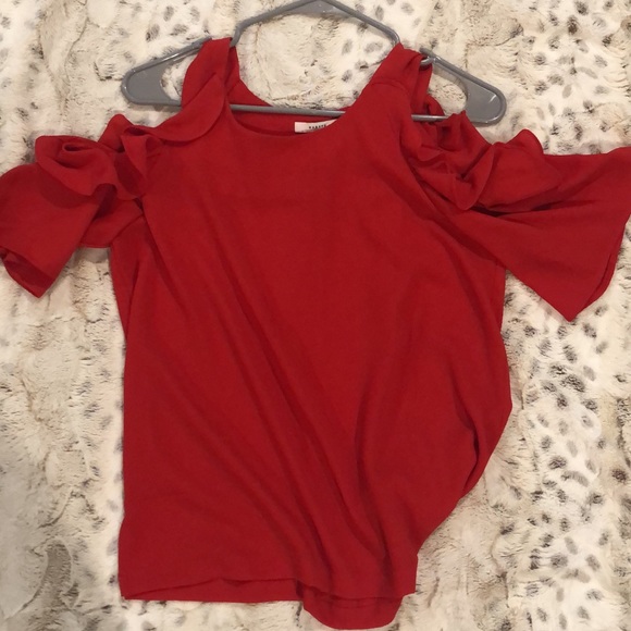 Red cold shoulder blouse - Picture 1 of 2